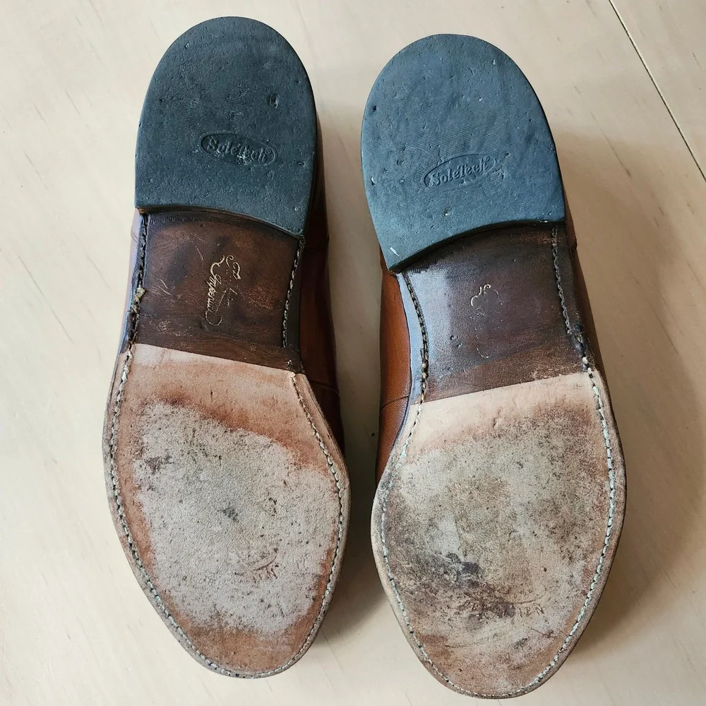 Vintage Florsheim Imperial Tassel Loafers Mens 10 USA Leather Cognac Brown